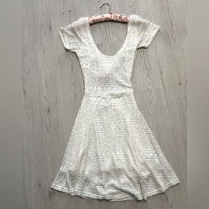 Ocean Drive Womens Crochet Mini A Line tie back dress